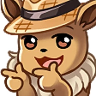 👉 Eevee Pokemon, animal, mono, sombrero, dibujos animados telegram sticker