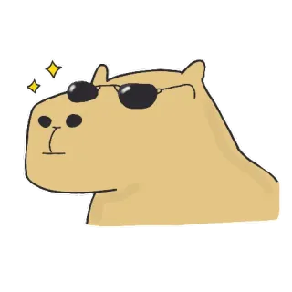 😎 Capivara, Óculos de sol, Animal, Fofo, Desenho animado telegram sticker