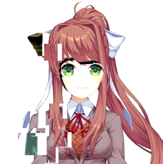 📄 Monika Doki Doki Literature Club! animé, jeu, fille, Monika telegram sticker