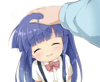 ❤️ アニメ, 女の子, 頭ポン, 笑顔 telegram sticker