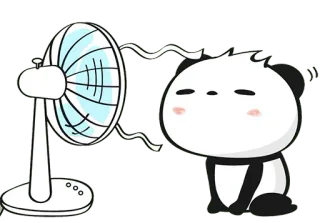💨 Panda, Penggemar, Imut, Binatang, Kawaii, Kartun whatsapp sticker