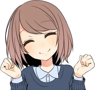 😚 anime girl, manga, happy, cute, cartoon, drawing, animated telegram sticker
