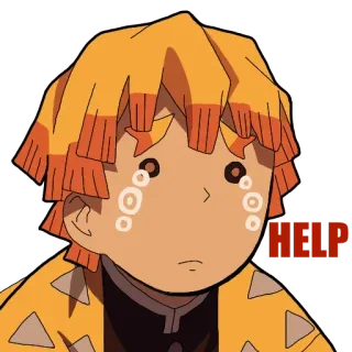 😢 Zenitsu Agatsuma Demon Slayer アニメ, 怖い, 鬼滅の刃, 善逸, 泣く whatsapp sticker