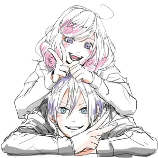 😊 Anime, Cặp đôi, Hoạt hình, Nhân vật, Minh họa telegram sticker