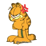 😤 Garfield 猫, 漫画, ガーフィールド, 怒り, オレンジ色の猫, 漫画キャラクター telegram sticker