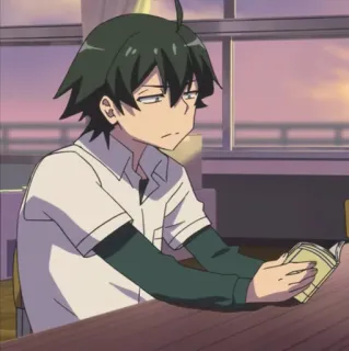 🕸 Hikigaya Hachiman My Teen Romantic Comedy SNAFU Anime, Personagem, Adolescente, Escola, Livro telegram sticker