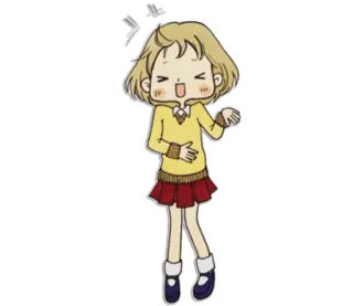 😆 Anime Mädchen, Cartoon, Lachen, Süß, Schuluniform whatsapp sticker