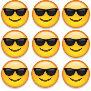😎 emoji, cool, gafas de sol, smiley, caras, patrón whatsapp sticker