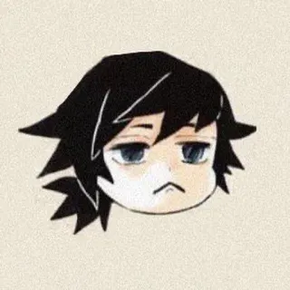 🌊 Giyu Tomioka Demon Slayer Аниме, Клинок, рассекающий демонов, Гию Томиока, Чиби, Манга, Наклейка telegram sticker