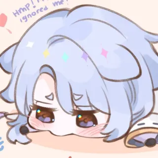 🎐 HMP! He ignored me! anime, manga, cute, sad, ignored, digital art, cartoon telegram sticker