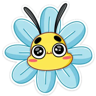 🌺 漫画, 花, 蜂, ステッカー telegram sticker