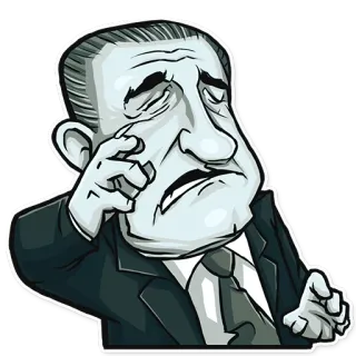 😭 Richard Nixon politicien, caricature, triste, pleurs, dessin animé, Nixon telegram sticker