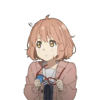 😵 anime, cute, girl, cartoon, character, glasses whatsapp sticker