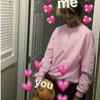 💕 me you сердечки, любовь, милый, розовый, сладкий, нежный telegram sticker