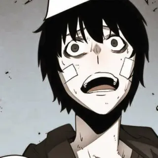 🤖 Anime, Manga, Effetto Invecchiato, Benda, Scioccato, Personaggio, Triste, Spaventato telegram sticker