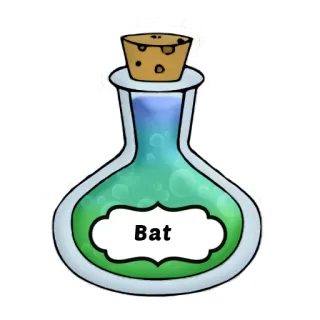 🦇 Bat potion, bat, magic, halloween, bottle, potion bottle, fantasy, witch telegram sticker
