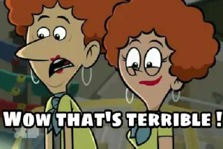 🙄 WOW THAT'S TERRIBLE! Мультфильм, Ужасно, В шоке, Женщины, Выражения telegram sticker