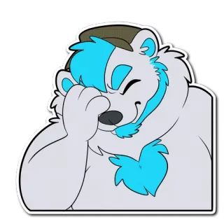 😣 beruang, anthro, furry, karakter, kartun, stiker whatsapp sticker