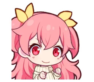 🌟 Anime, Desenho animado, Fofo, Cabelo rosa, Garota, Chibi whatsapp sticker