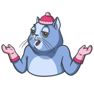 🤔 cat, shrug, animal, cartoon, question, expression telegram sticker