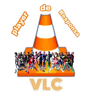 🎥 player de responsa VLC, media player, traffic cone, player, responsible, digital telegram sticker
