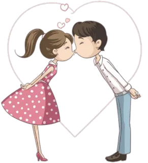 💏 любовь, поцелуй, пара, мультфильм, сердце, романтика telegram sticker