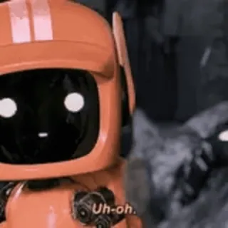 😬 Uh-oh. robot, gato, ups, dibujos animados, animación whatsapp sticker