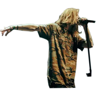 ✌ 歌手, 音乐, 演唱会, 表演, 长发 telegram sticker