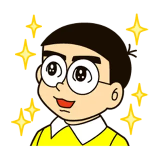 😀 kartun, karakter, anak laki-laki, kacamata, tersenyum telegram sticker