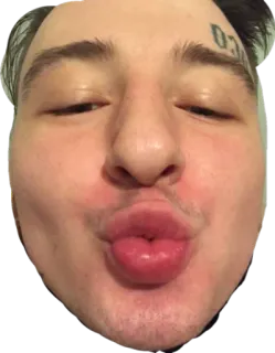 😚 ECO лицо, крупный план, губки бантиком, стикер, мужчина whatsapp sticker
