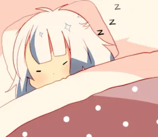 ☄ zzz Anime, Dormir, Mignon, Couverture, zzz, Chibi telegram sticker