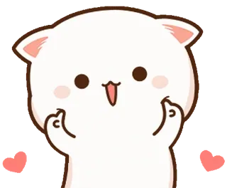 🥰 gato, fofo, animal, adesivo, coração, amor, coração com os dedos telegram sticker