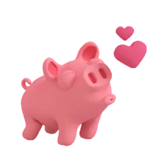 😘 cochon, amour, coeurs, rose, animal, mignon, tirelire telegram sticker