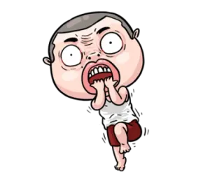 😱 dibujos animados, personaje, ilustración, asustado, ansioso whatsapp sticker