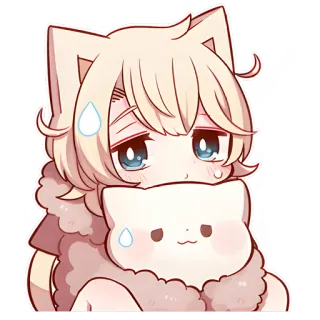 🤤 animé, chat, mignon, rougir, kawaii telegram sticker