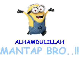 👍 Minion ALHAMDULILLAH
MANTAP BRO.!!! minion, alhamdulillah, mantap, bro, positive, gratitude telegram sticker