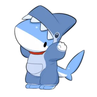🙁 Dibujo animado, Tiburón, Lindo, Animal, Disfraz telegram sticker