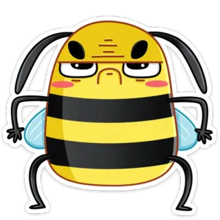 😡 蜂, 漫画, 怒り, 昆虫, キャラクター telegram sticker