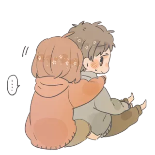 😽 Anime, Abbraccio, Coppia, Carino, Cartoni animati telegram sticker