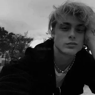 ✨ homme, portrait, monochrome, personne, jeune homme, noir et blanc, adolescent, cheveux blonds whatsapp sticker