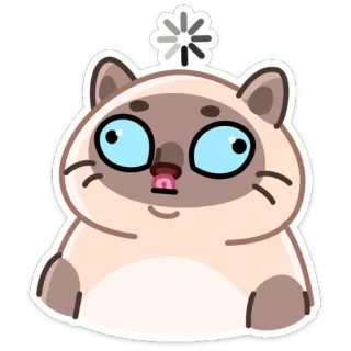 🤔 кот, наклейка, милый, животное, мультфильм, сиамский кот telegram sticker
