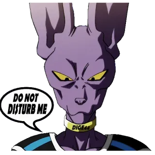 📵 Beerus Dragon Ball Super DO NOT DISTURB ME 动漫, 猫, 神, 龙珠, 超级赛亚人, 比鲁斯 telegram sticker