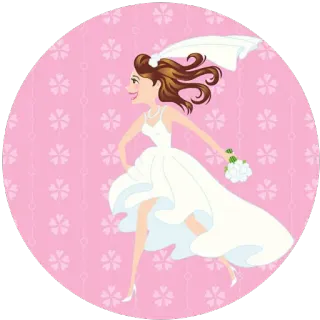 🧖‍♀ mariée, mariage, robe, rose, femme, dessin animé, célébration telegram sticker