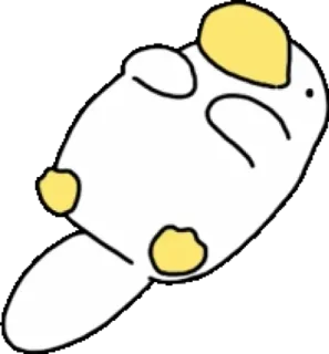 😑 ptak, kaczka, słodki, kreskówka, zwierzę, naklejka, zabawny telegram sticker