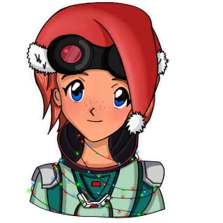 🎄 noël, bonnet de père noël, fête, festif, animé, dessin animé telegram sticker