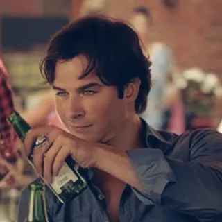 🩸 Damon Salvatore The Vampire Diaries Ian Somerhalder, Vampire, Alcohol, TV Show, Supernatural, Drama telegram sticker