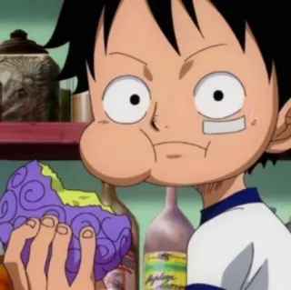 🍖 Monkey D. Luffy One Piece Anime, One Piece, Monkey D. Luffy, Teufelsfrucht, Cartoon telegram sticker