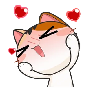 🥰 kot, słodki, serca, szczęśliwy, emoji, naklejka whatsapp sticker