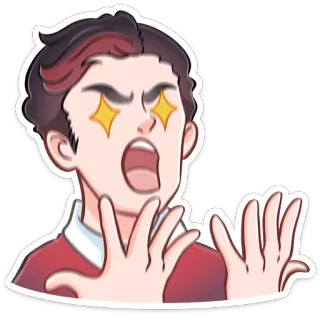 😡 卡通, 震惊, 惊讶, 兴奋, 表情符号, 贴纸 telegram sticker
