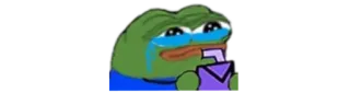 ☘ Pepe the Frog Пепе лягушонок, плачет, мем, грустный, эмоции telegram sticker